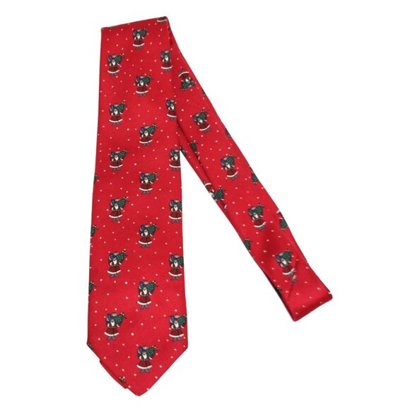 Brooks Brothers Silk Santa Claus Christmas Necktie Red USA Made Heritage Preppy - Picture 1 of 5